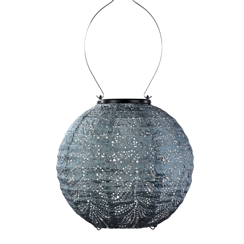 Round 20cm Lantern (Grey Blue)