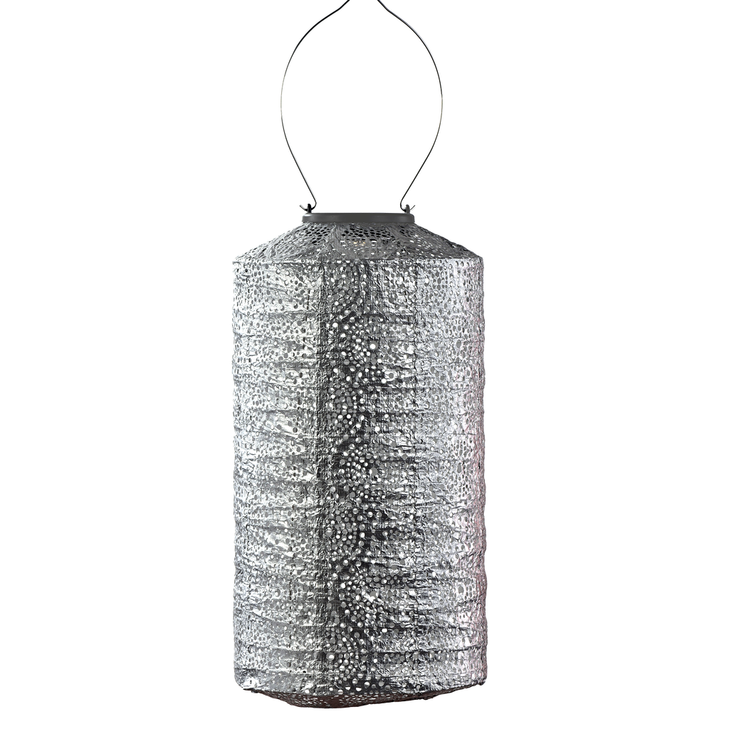 Cylinder 18cm Lantern (Silver)