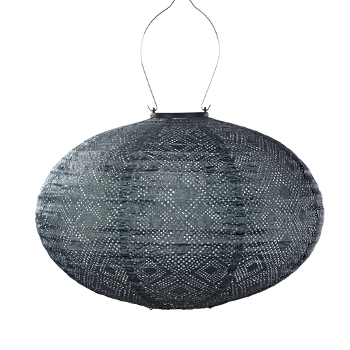 Oval 40cm Lantern (Grey Blue)