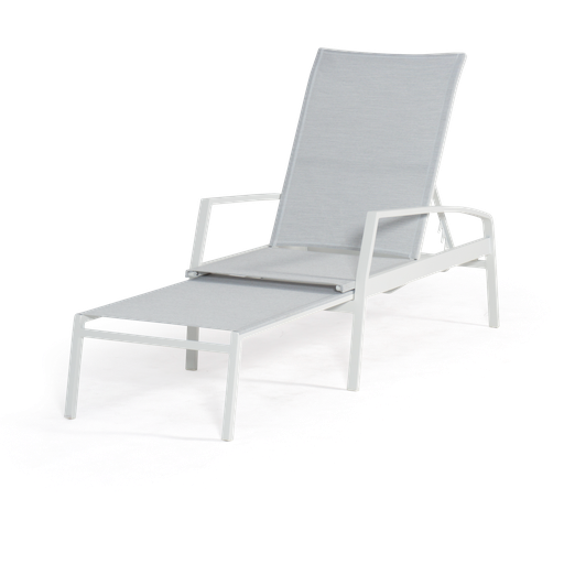 Florence Batyline Sun Lounger & Ottoman (White)