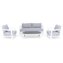 Santorini Lounge 4-Seat (White Frame) (Light-Grey)