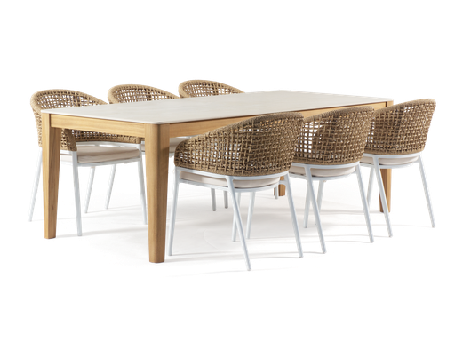 Torbay Ceramic & Bari 9pc Dining Setting