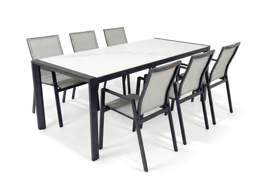 Florence & Torquay 7pc Dining Setting (Charcoal)