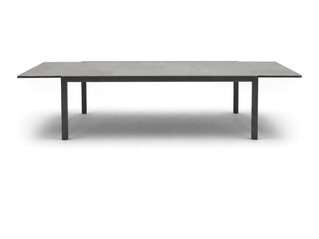 Florence Ceramic Extension Table 240 — Charcoal & Cement