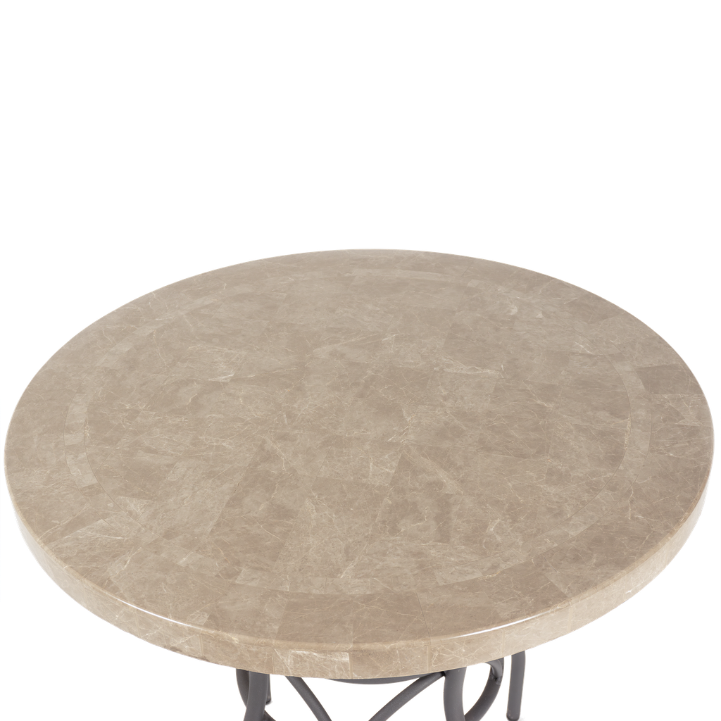 Alanya Travertine Table 75cm Round [Charcoal]