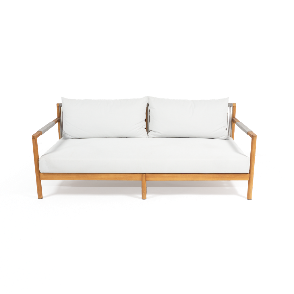 Madrid 3 Seater Lounge Teak Light Grey