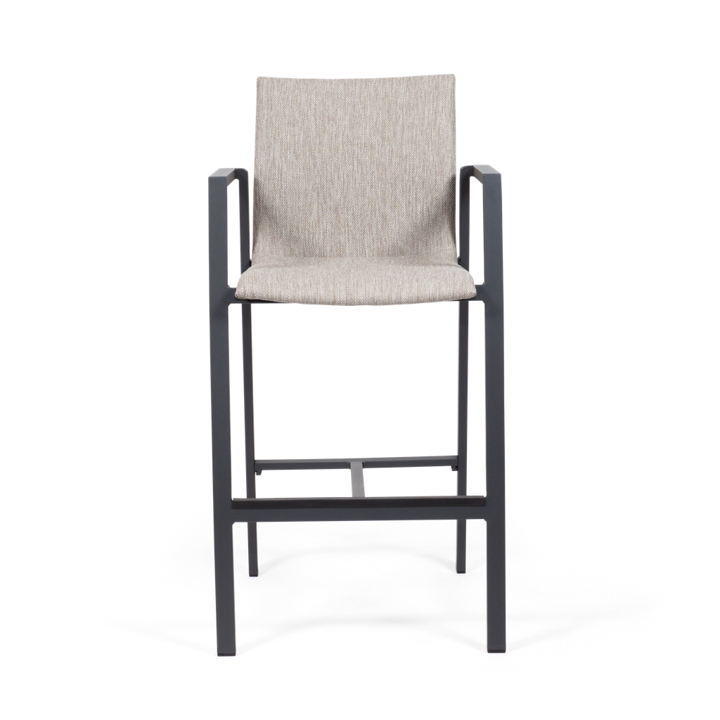 Seville Bar Chair — Charcoal, Taupe