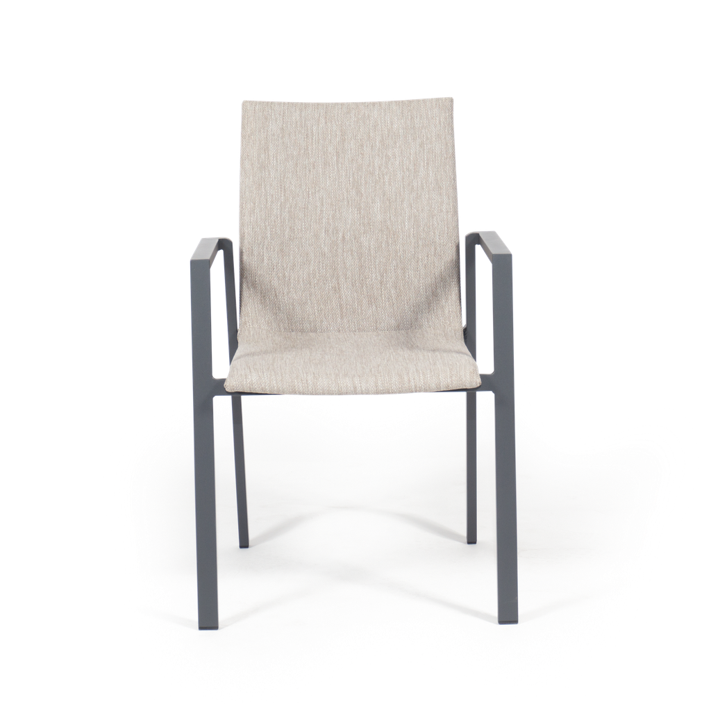 Seville Dining Chair — Charcoal, Taupe