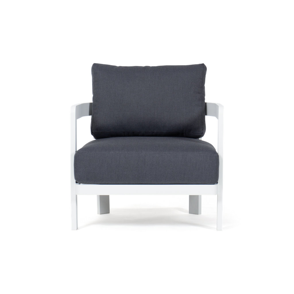 Santorini Lounge Armchair — White, Charcoal