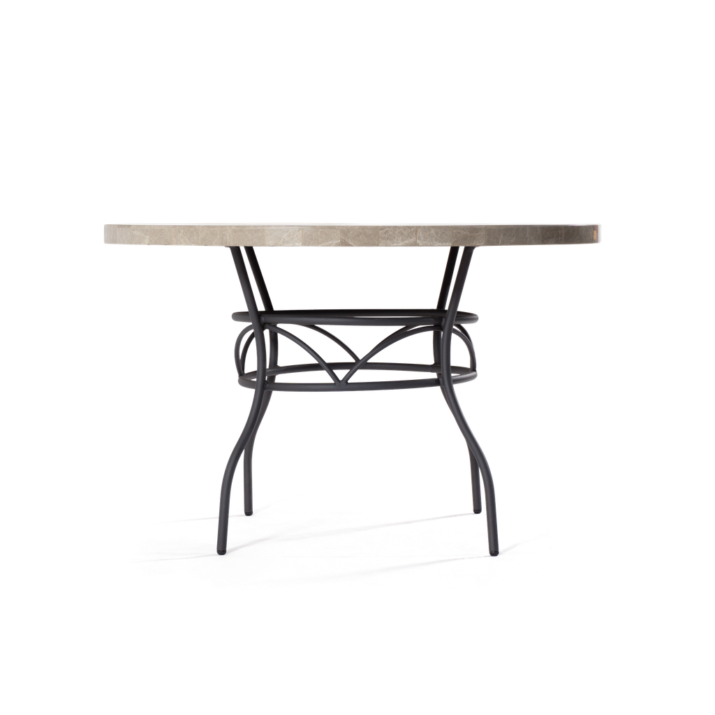Alanya Travertine Table 1.2m Round [Charcoal]