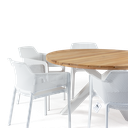 Malibu & Net 1.5m Round Dining Set (White)