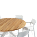 Malibu & Trill 1.5m Round Dining Set (White)