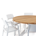 Malibu & Trill 1.5m Round Dining Set (White)