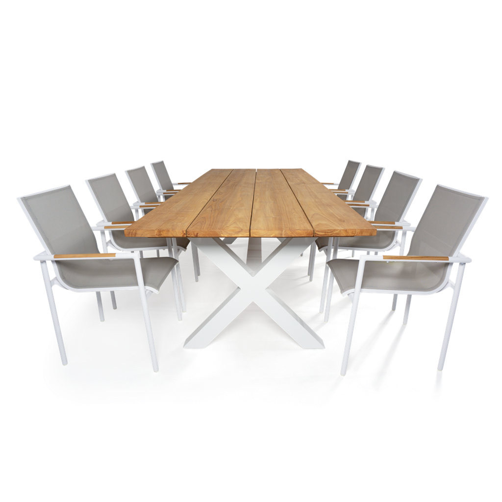 Malibu Rect & Jasper 9pc Setting (White)