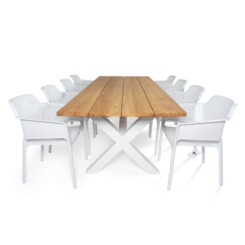 Malibu Rect & Net 7pc Setting (White)