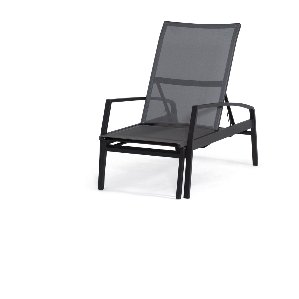 Florence Batyline Sun Lounger & Ottoman — Charcoal