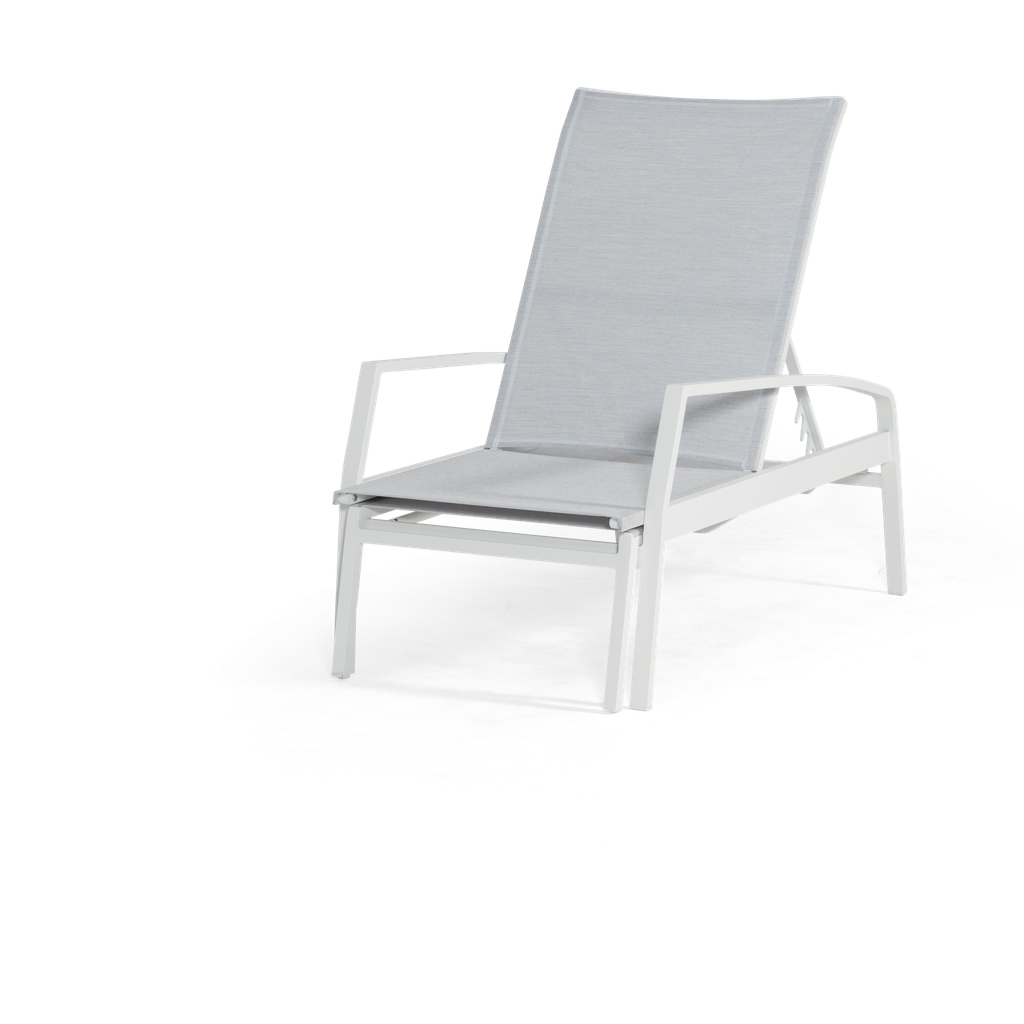 Florence Batyline Sun Lounger & Ottoman — White