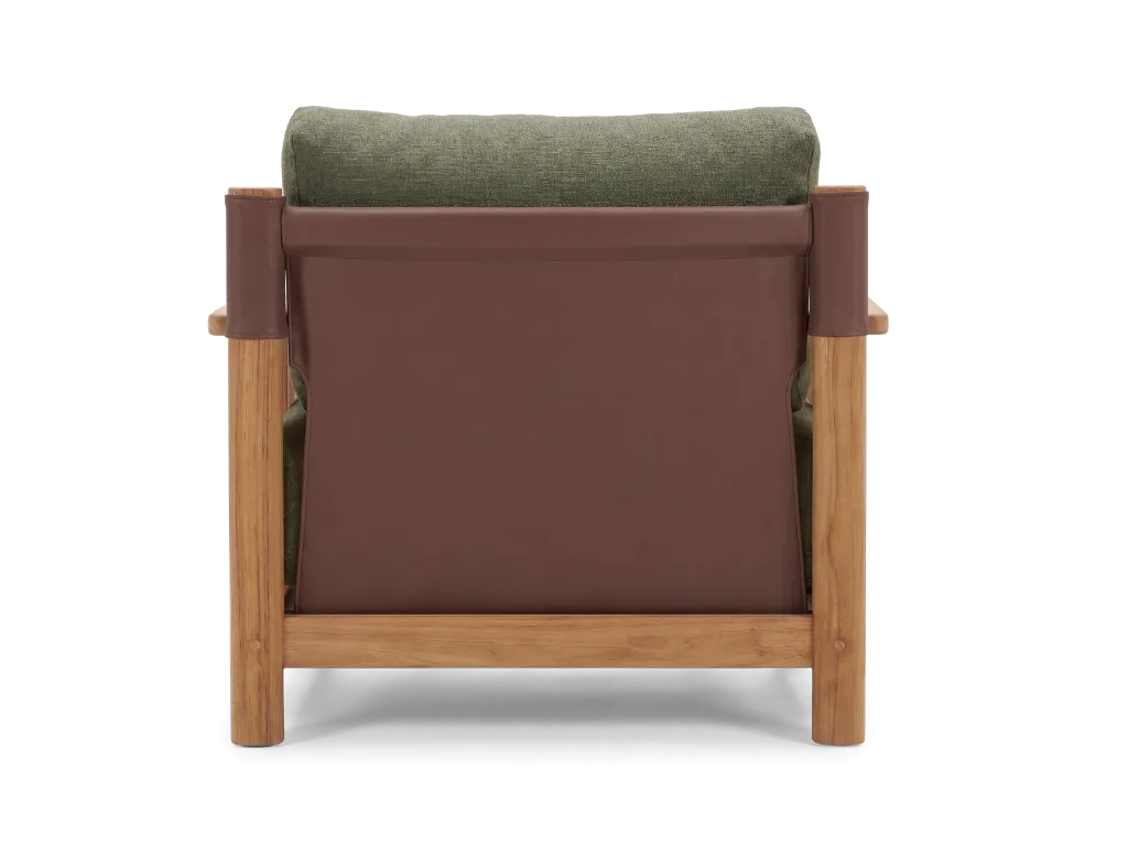 A1 - Naples Lounge Armchair - Olive - Straight rear.webp