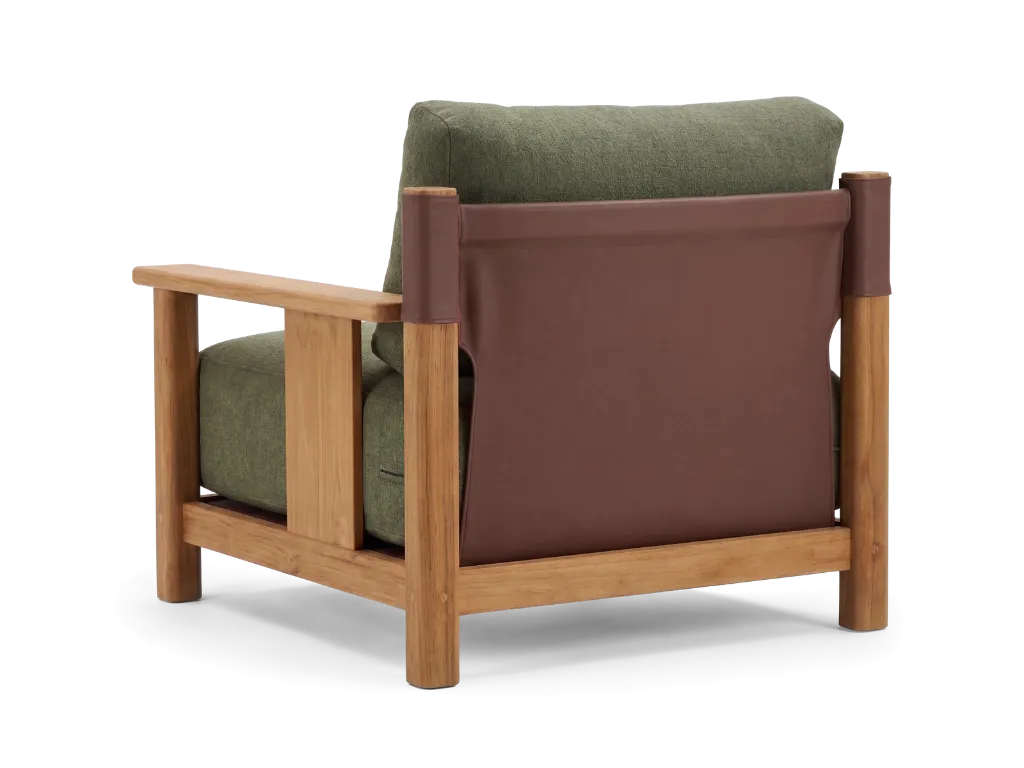 A2 - Naples Lounge Armchair - Olive - Rear three-quarter.webp