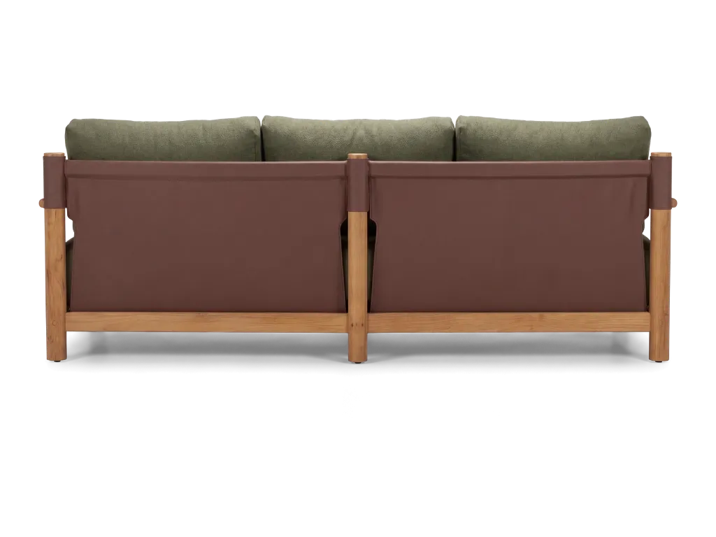 C1 - Naples Lounge 3 Seater - Olive - Straight rear.webp