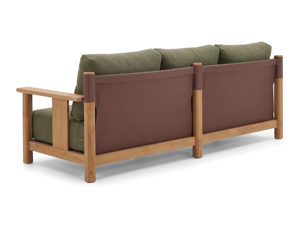 C2 - Naples Lounge 3 Seater - Olive - Rear three-quarter.webp
