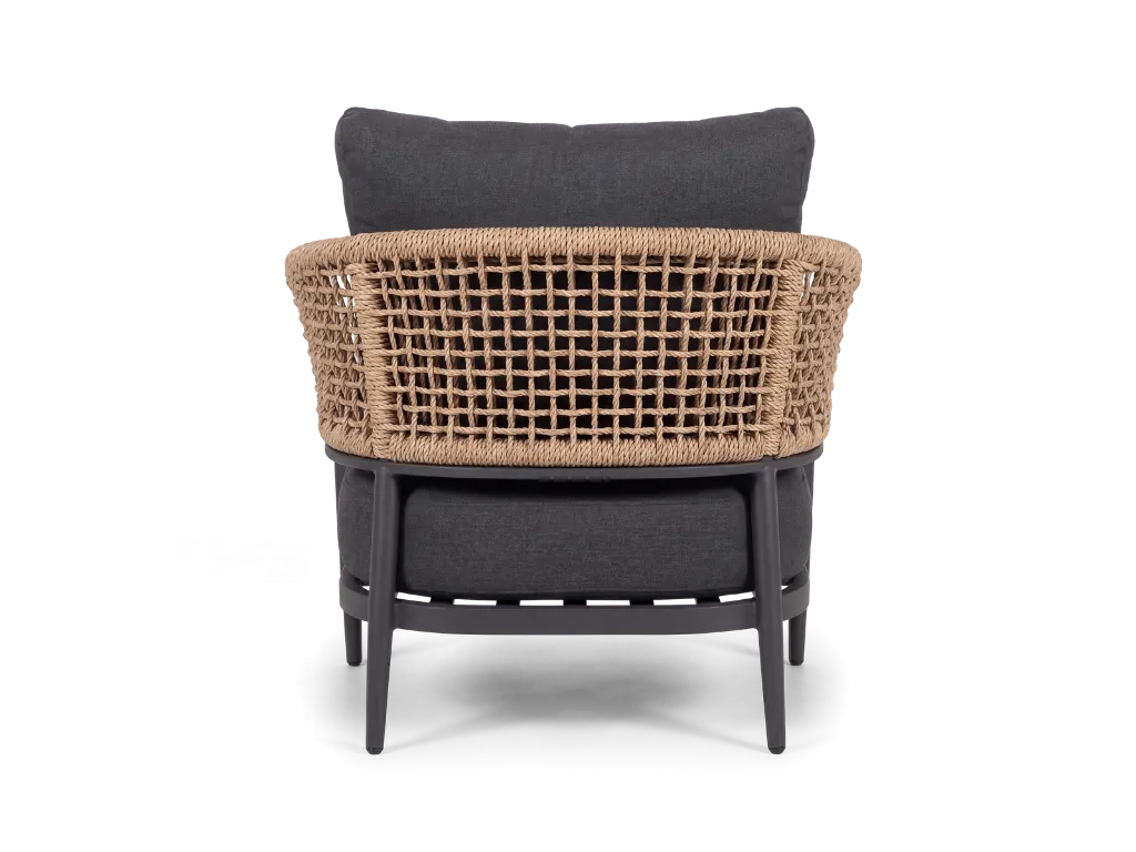 D1 - Taormina Lounge Armchair - Charcoal - Straight rear.webp