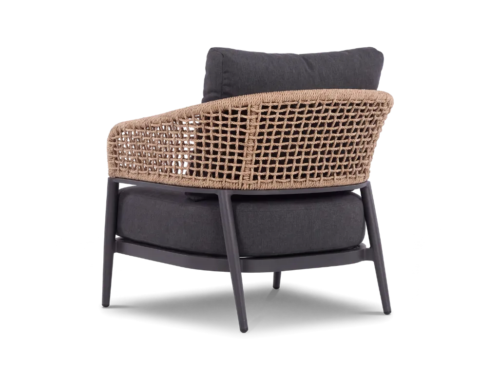 D2 - Taormina Lounge Armchair - Charcoal - Rear three-quarter.webp