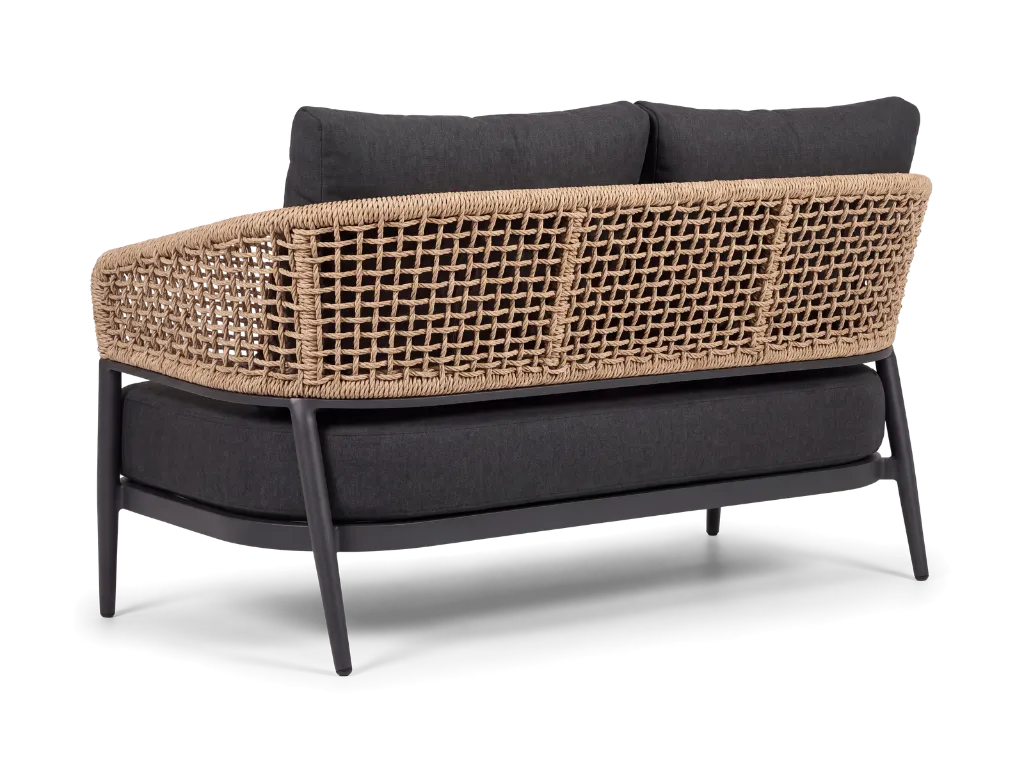 E2 - Taormina Lounge 2 Seater - Charcoal - Rear three-quarter.webp