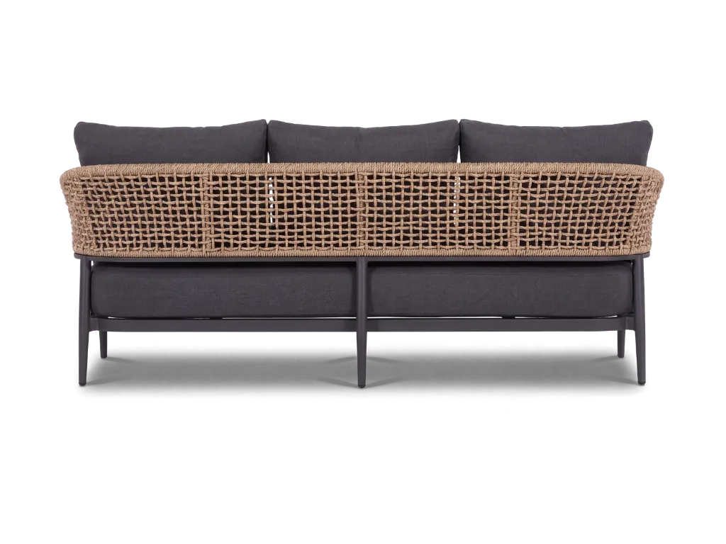 F1 - Taormina Lounge 3 Seater - Charcoal - Straight rear.webp