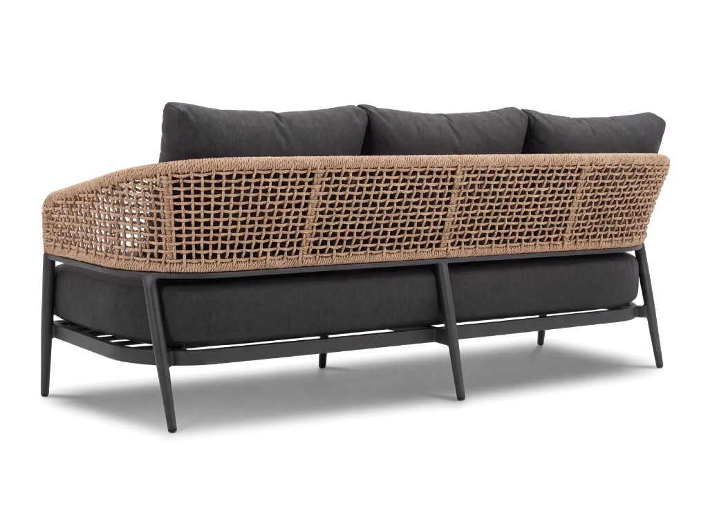 F2 - Taormina Lounge 3 Seater - Charcoal - Rear three-quarter.webp