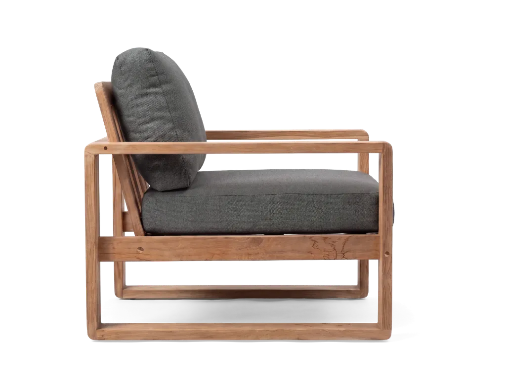 Barcelona Armchair - Side - Charcoal Cushions.webp