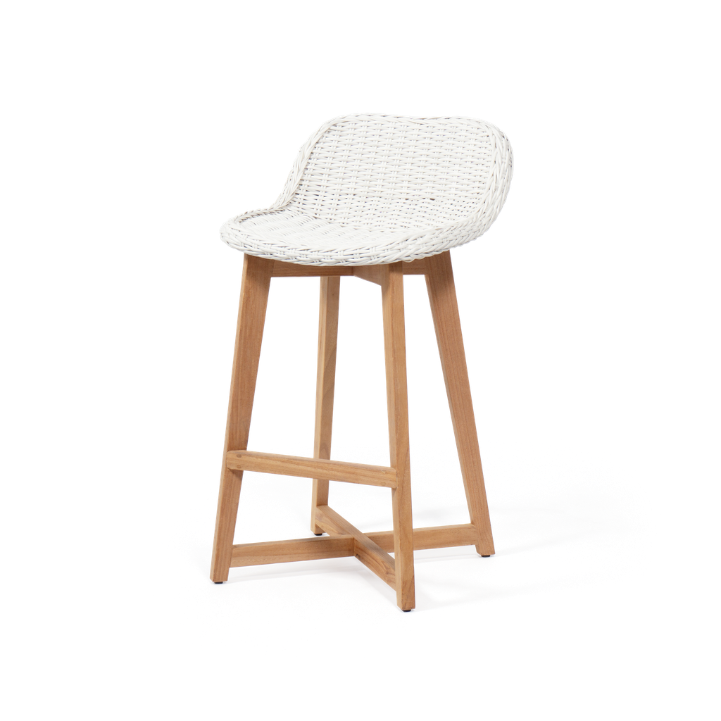 Yarri Bar Stool Teak (White)