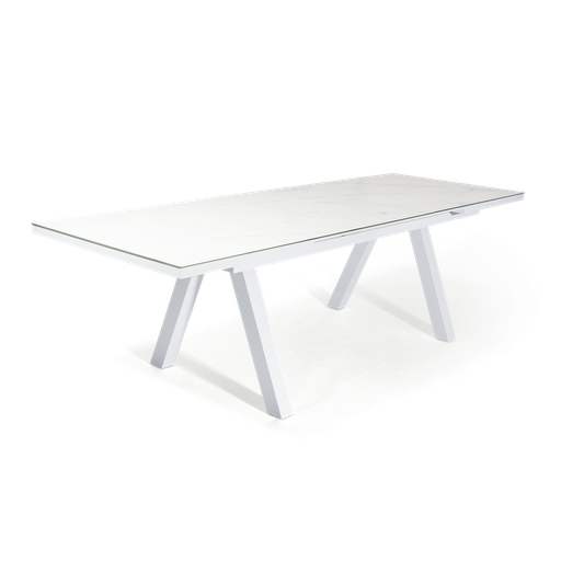 Sierra Extension Table (White, White Marble)