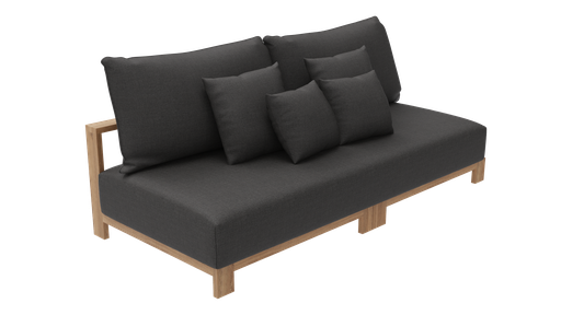 New York Lounge 2 Seater Armless (Charcoal)
