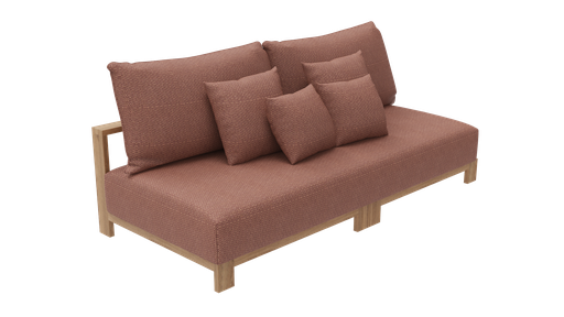New York Lounge 2 Seater Armless (Rust)