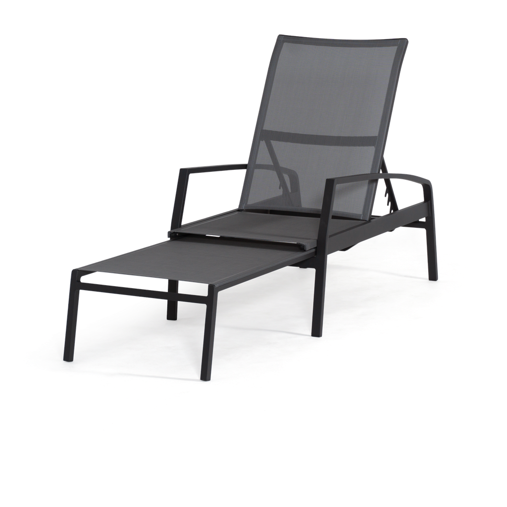 Florence Batyline Sun Lounger & Ottoman — Charcoal