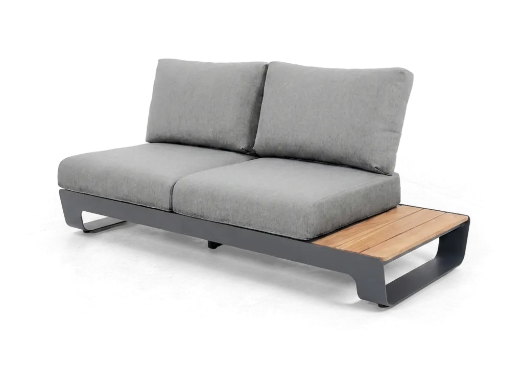 Brooklyn Lounge 2 Seater (Charcoal, Grey)