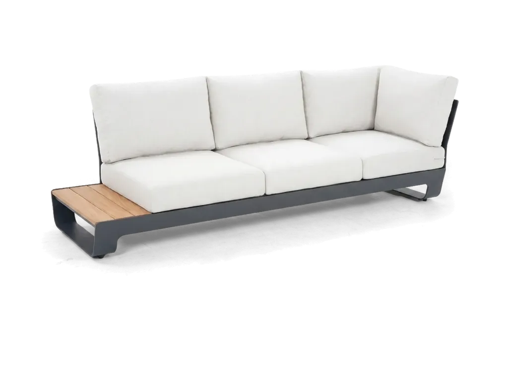 Brooklyn Lounge 3 Seater Closed-end (Charcoal, White)