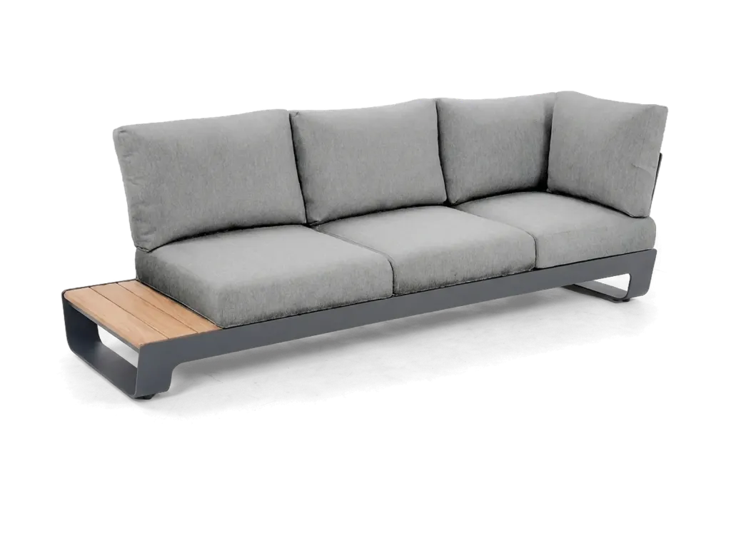 Brooklyn Lounge 3 Seater Closed-end (Charcoal, Grey)