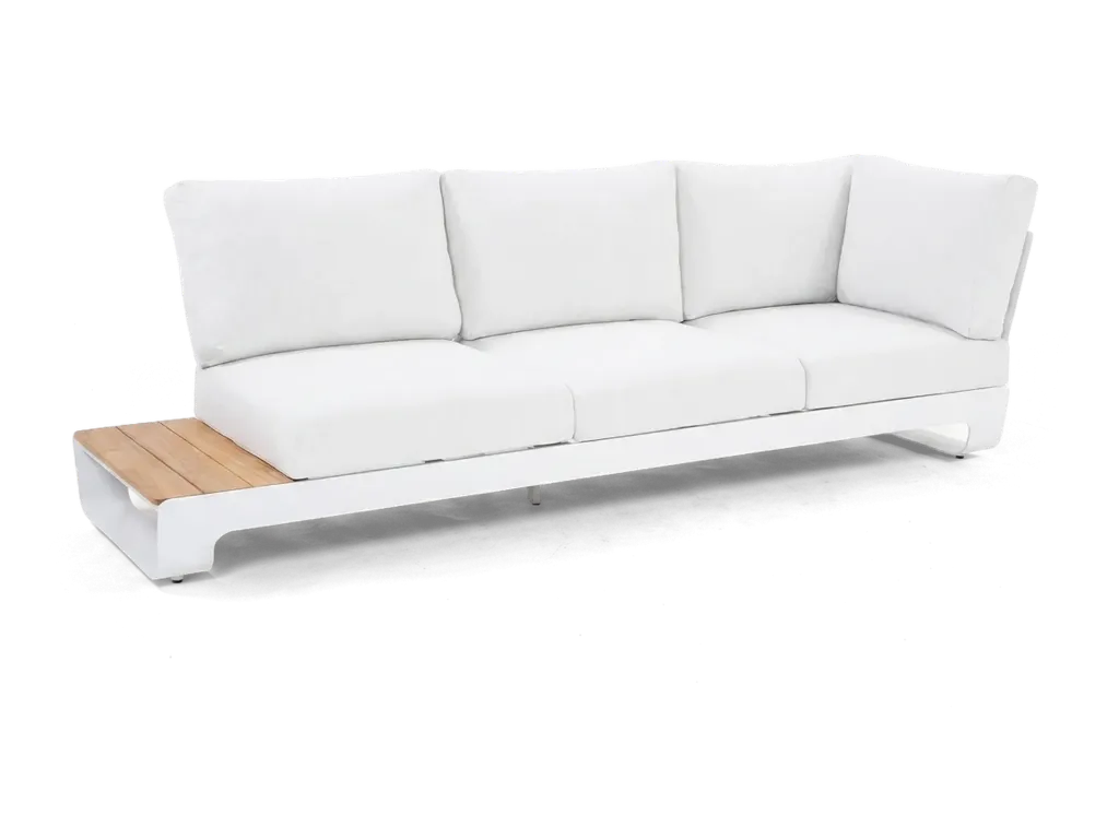 Brooklyn Lounge 3 Seater Closed-end (White, White)