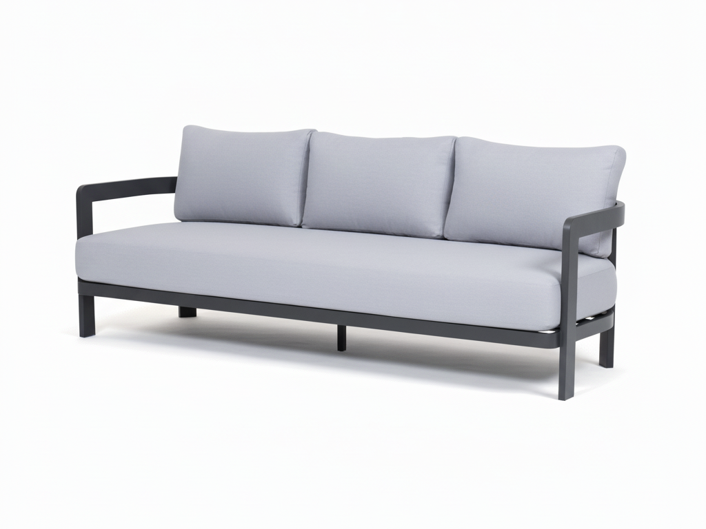 Santorini Lounge 3 Seater — Charcoal, Light-Grey