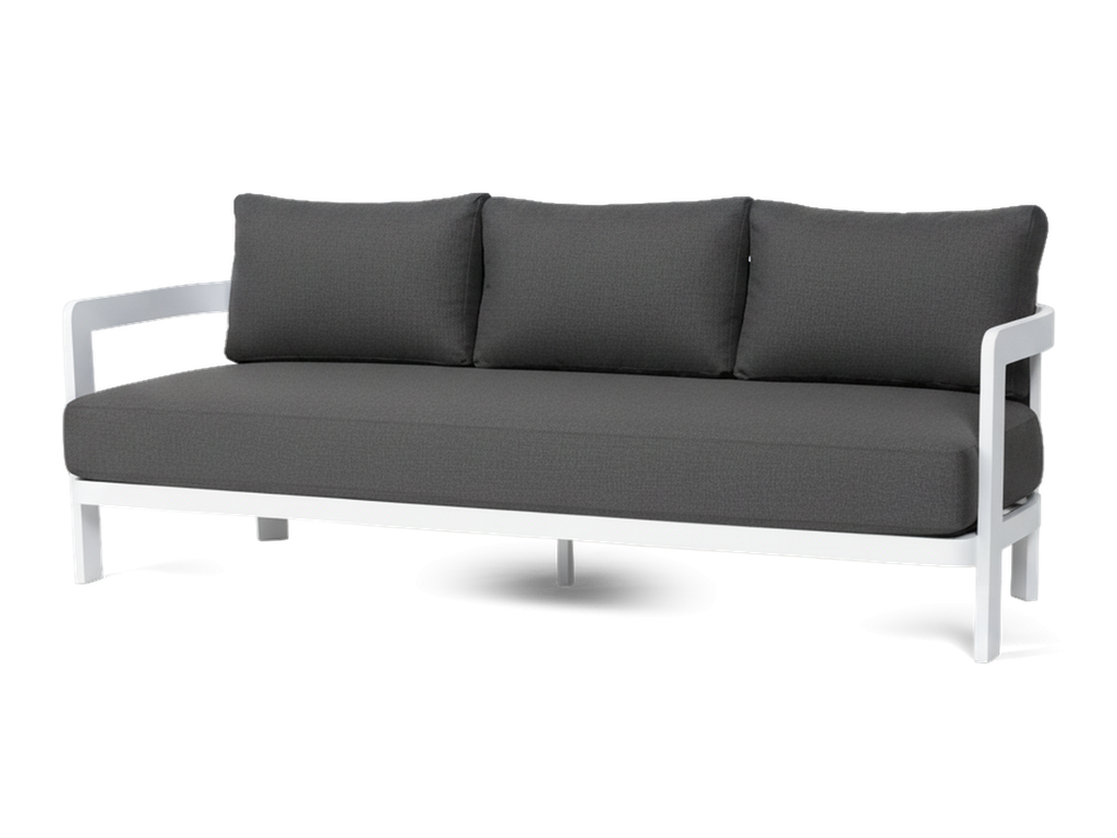 Santorini Lounge 3 Seater — White, Charcoal