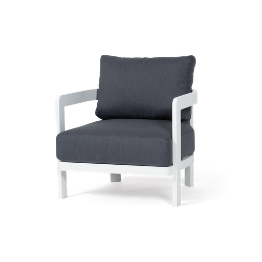 Santorini Lounge Armchair (White, Charcoal)