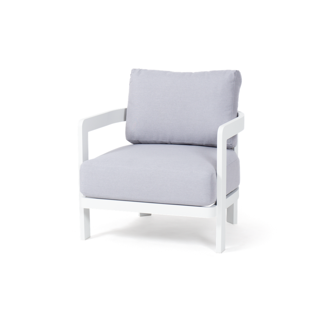 Santorini Lounge Armchair (White, Light-Grey)