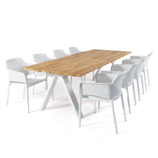 Norway & Net Chair 9pc Setting (White)