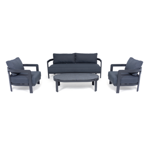 Santorini Lounge 4-Seat Setting (Charcoal, Charcoal)