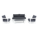 Santorini Lounge 4-Seat (White Frame) (Charcoal)