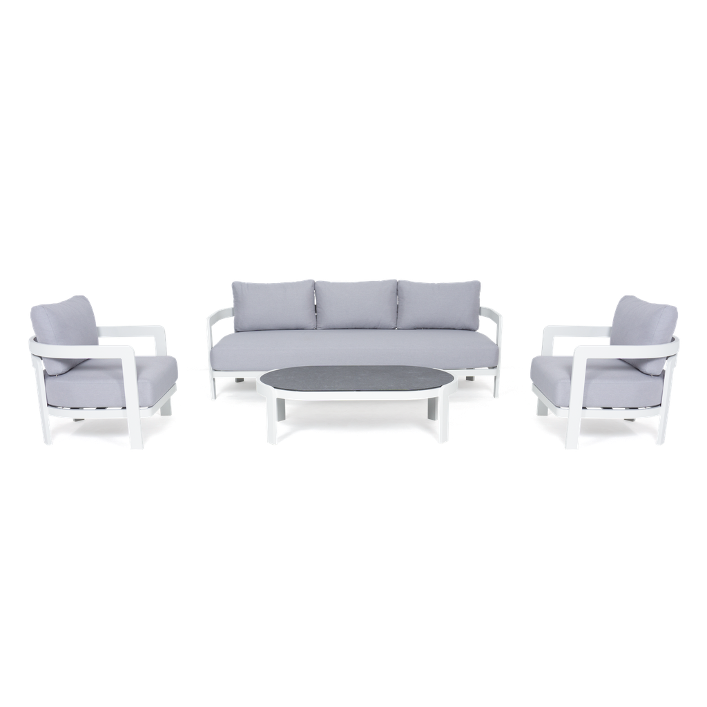 Santorini Lounge 5-Seat (White Frame) (Light-Grey)