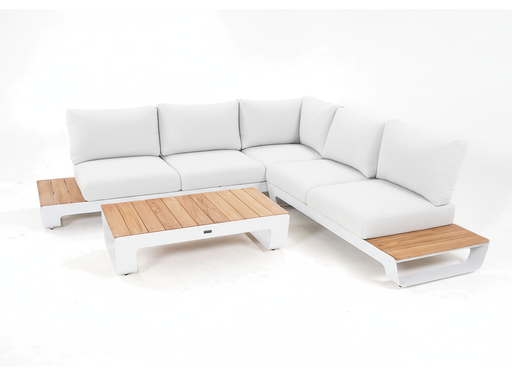 Brooklyn Lounge 5-Seat Setting (White, White)