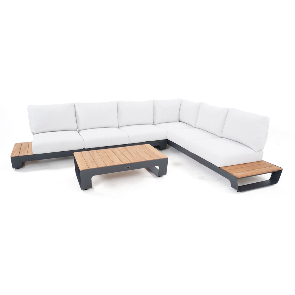 Brooklyn Lounge 6-Seat (Charcoal, White)